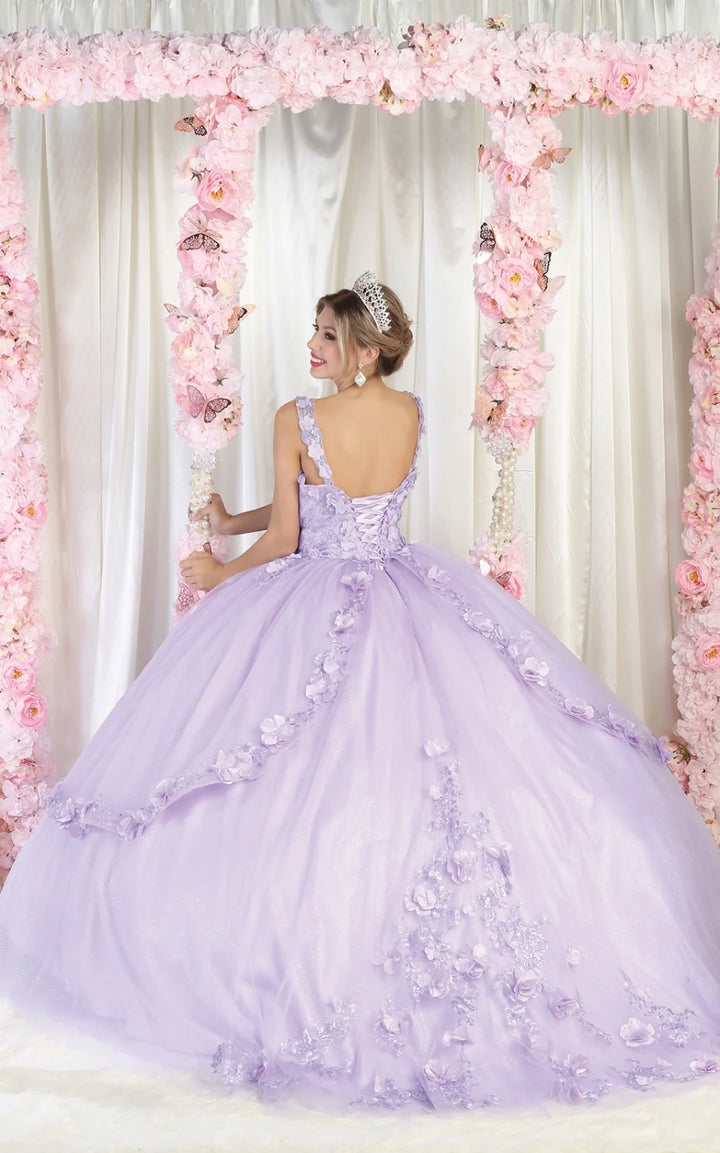 3D Floral Strapless Ball Gown by May Queen LK177