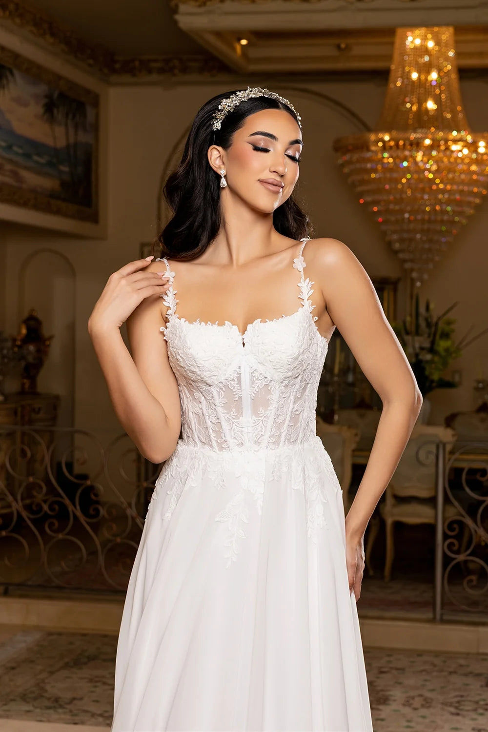 Chiffon Sleeveless Bridal Gown by May Queen RQ8248