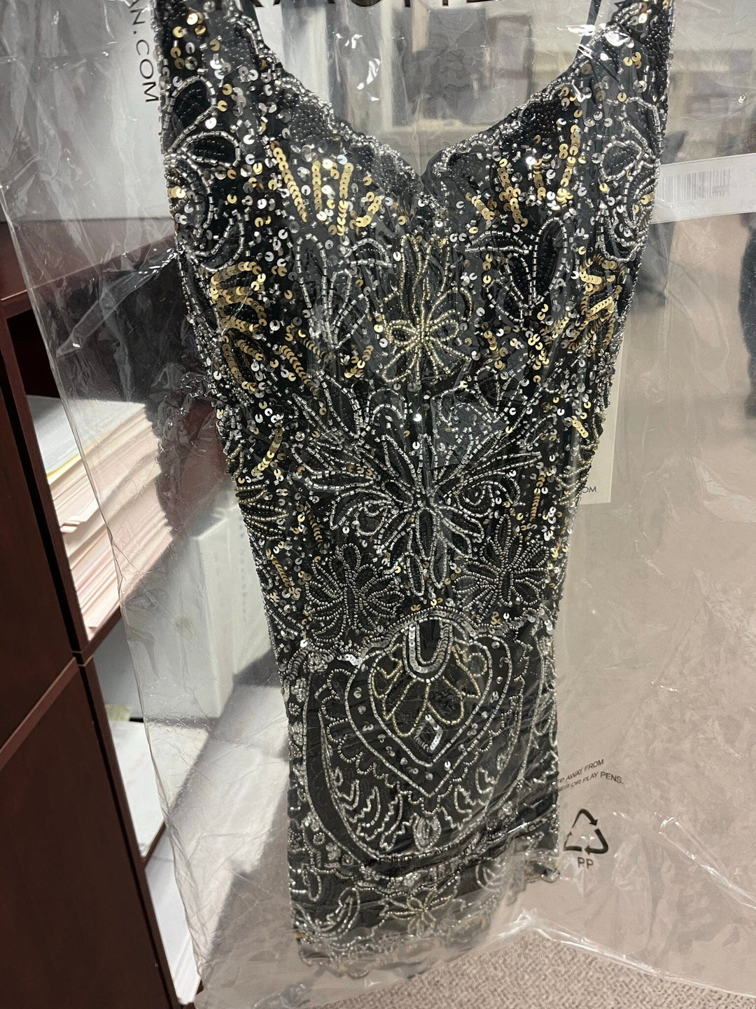 Bead Print Short Sleeveless Dress by Rachel Allan 40080 - Outlet