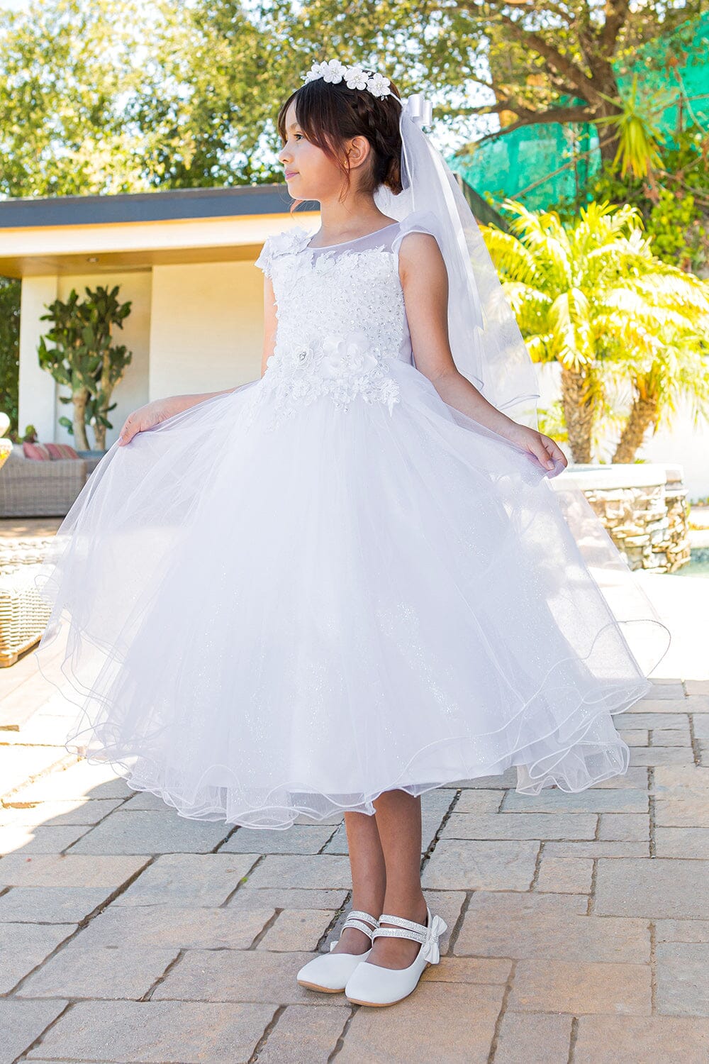 White Long Dresses For Girls 2019 2019 White Flower Girl Dresses