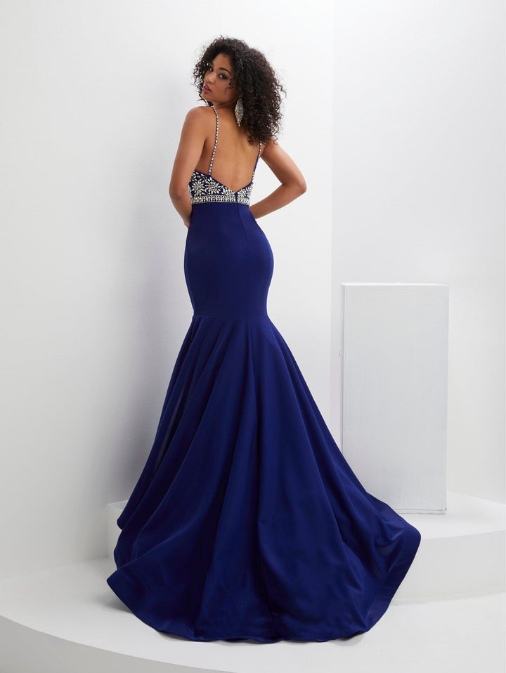 Beaded Bodice Sleeveless Mermaid Dress by Panoply 14133