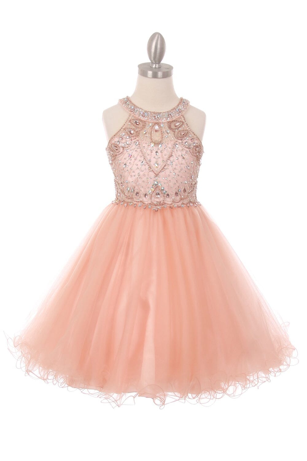 Sleeveless Embellished Short Party Dress Flower Girl - Blush / 16 Sleeveless Embellished Short Party Dress Flower Girl - Blush / 16