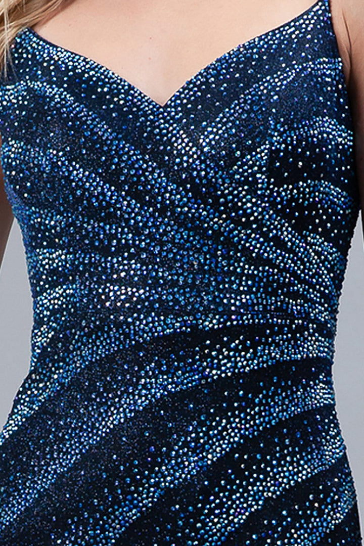 Beaded Long Glitter Lycra Dress by Amelia Couture 397