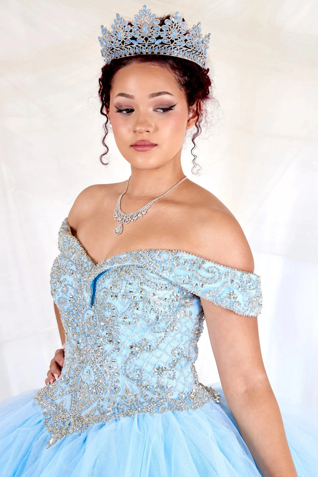 Beaded Off Shoulder Ball Gown by Calla KY-71246