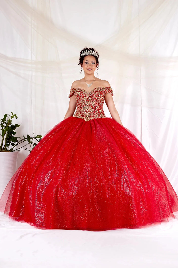 Beaded Off Shoulder Ball Gown by Calla KY-71246