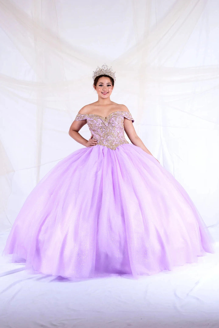 Beaded Off Shoulder Ball Gown by Calla KY-71246