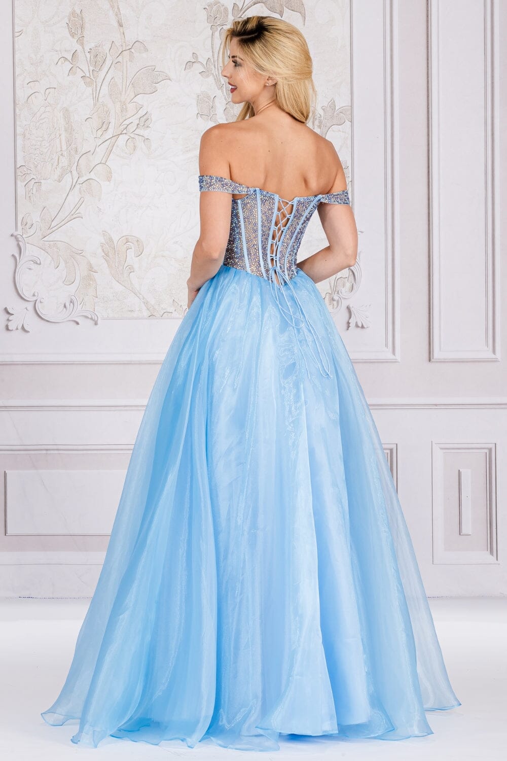 Beaded Off Shoulder Organza Gown by Amelia Couture 7040 ABC Fashion Beaded Off Shoulder Organza Gown by Amelia Couture 7040 ABC Fashion