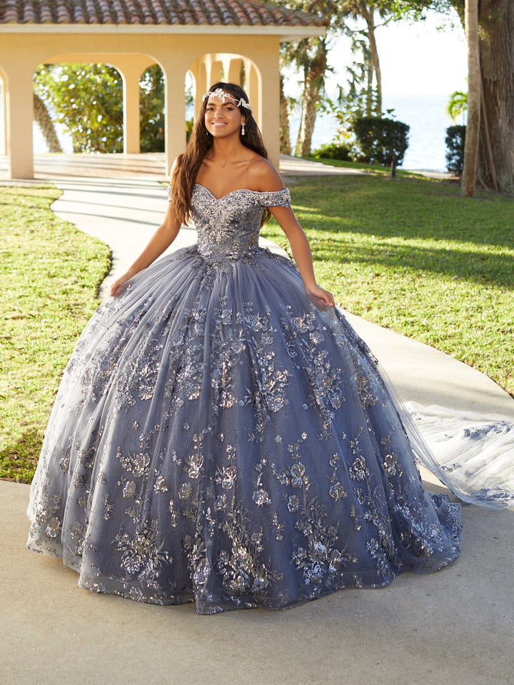 Beaded Off Shoulder Quinceanera Dress by Fiesta Gowns 56479