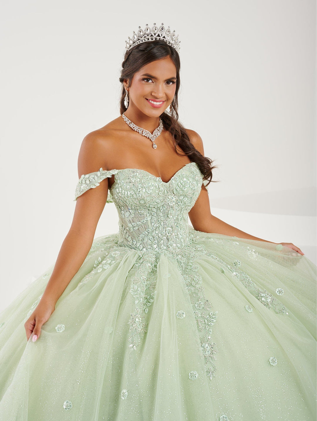 Beaded Off Shoulder Quinceanera Dress by Fiesta Gowns 56490