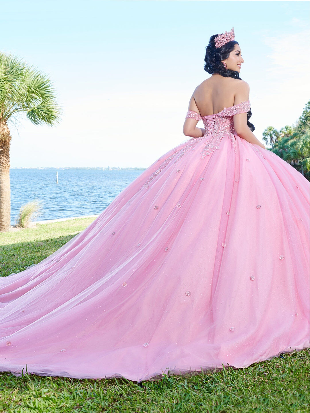 Beaded Off Shoulder Quinceanera Dress by Fiesta Gowns 56490