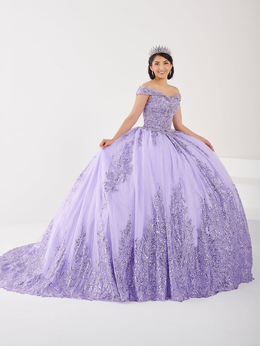 Beaded Off Shoulder Quinceanera Dress by Fiesta Gowns 56501