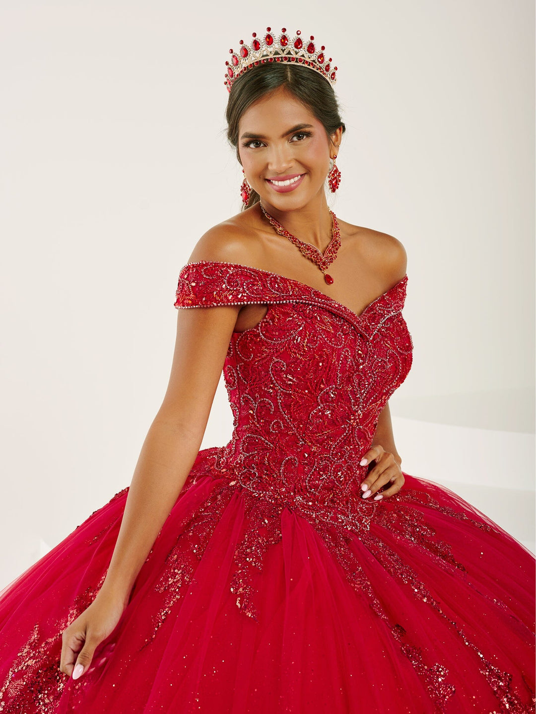 Beaded Off Shoulder Quinceanera Dress by Fiesta Gowns 56501