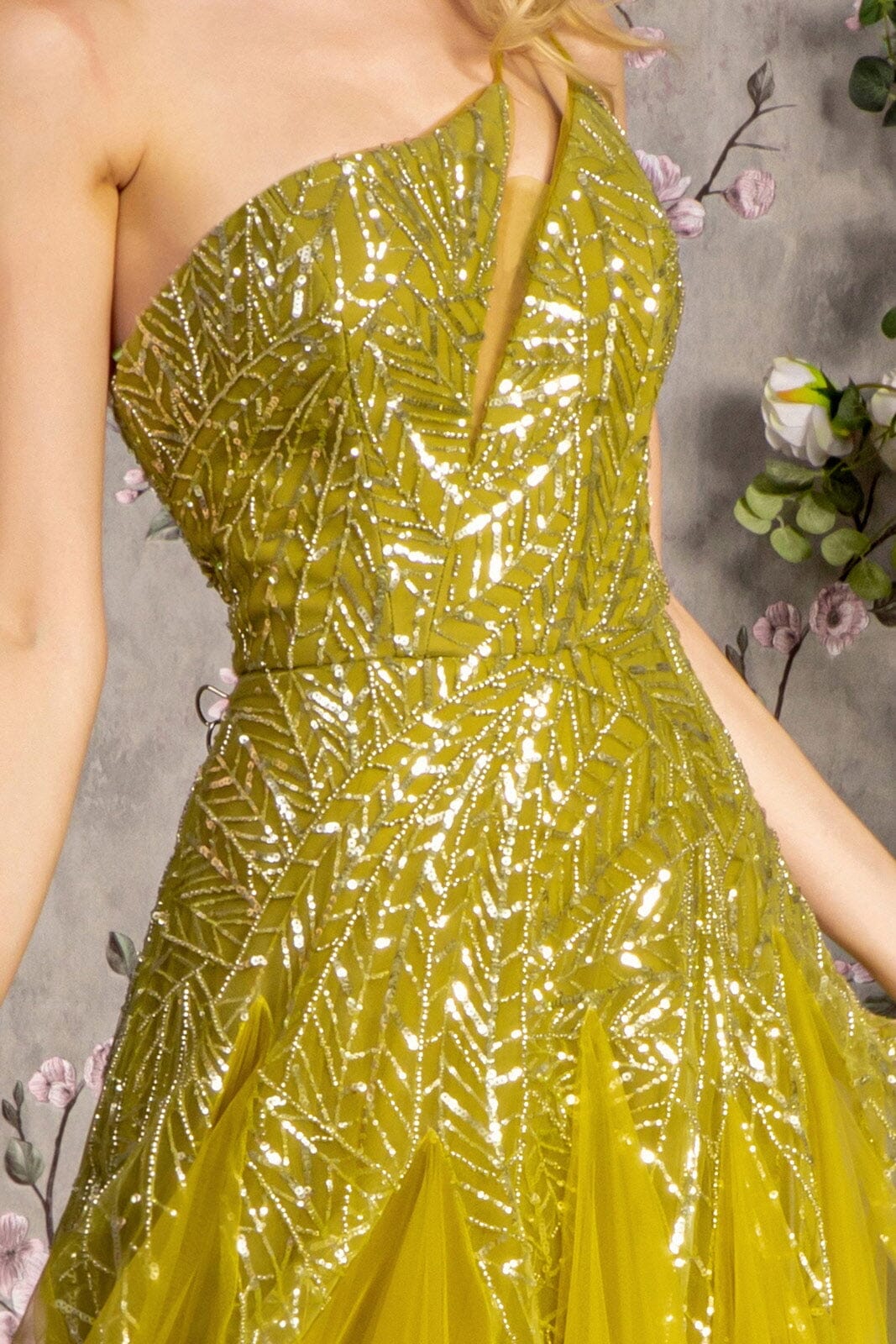 Beaded One Shoulder A-line Ball Gown by GLS Gloria GL3281