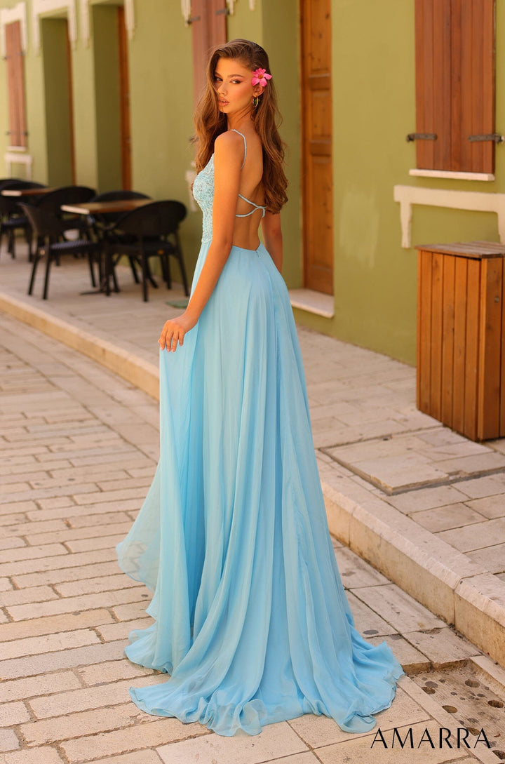 Beaded Sleeveless A-line Tulle Gown by Amarra 94008