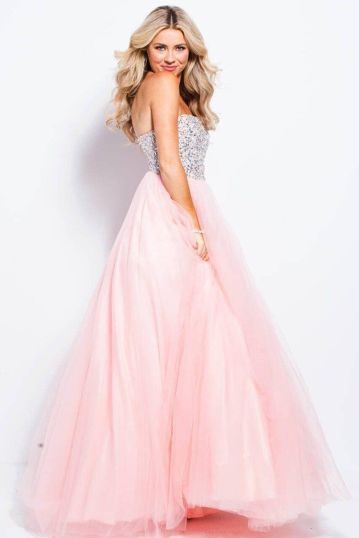 Beaded Strapless A-line Gown by Jovani 52131