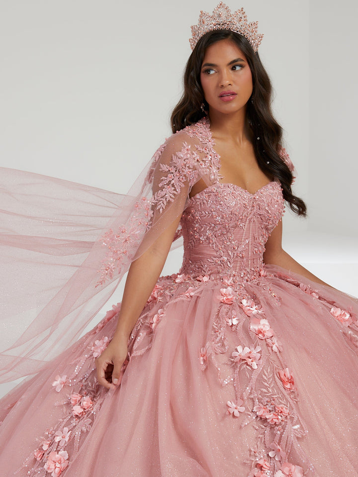 Bell Sleeve Cape Quinceanera Dress by House of Wu 26057