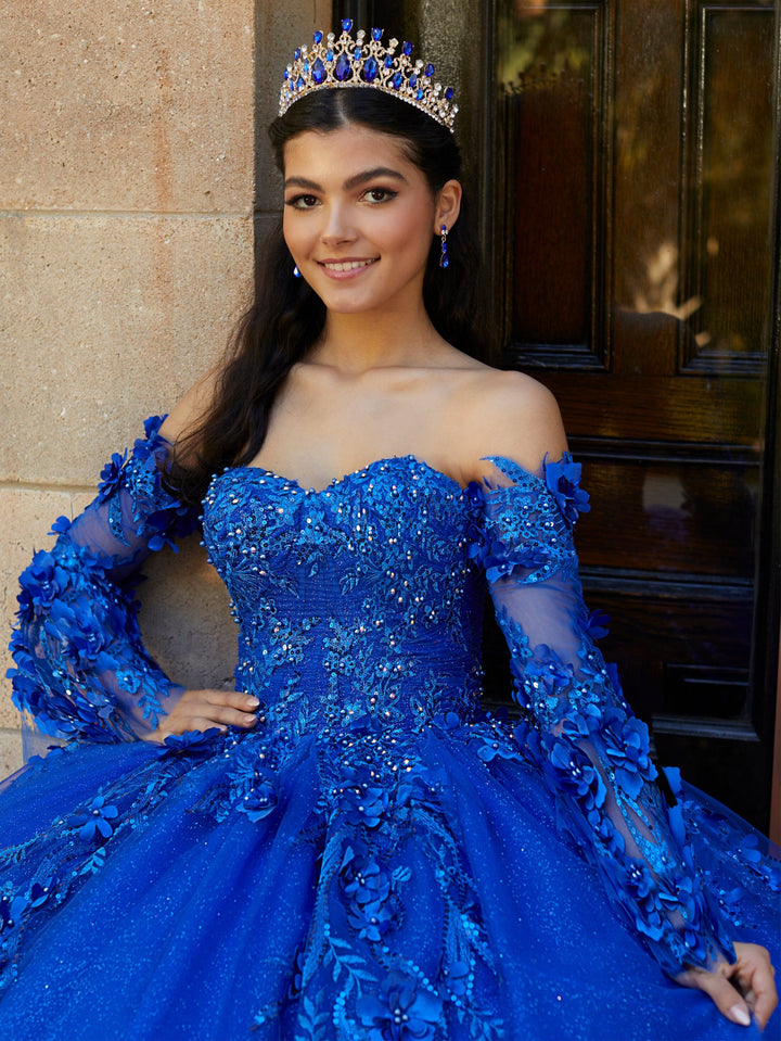 Bell Sleeve Cape Quinceanera Dress by House of Wu 26057