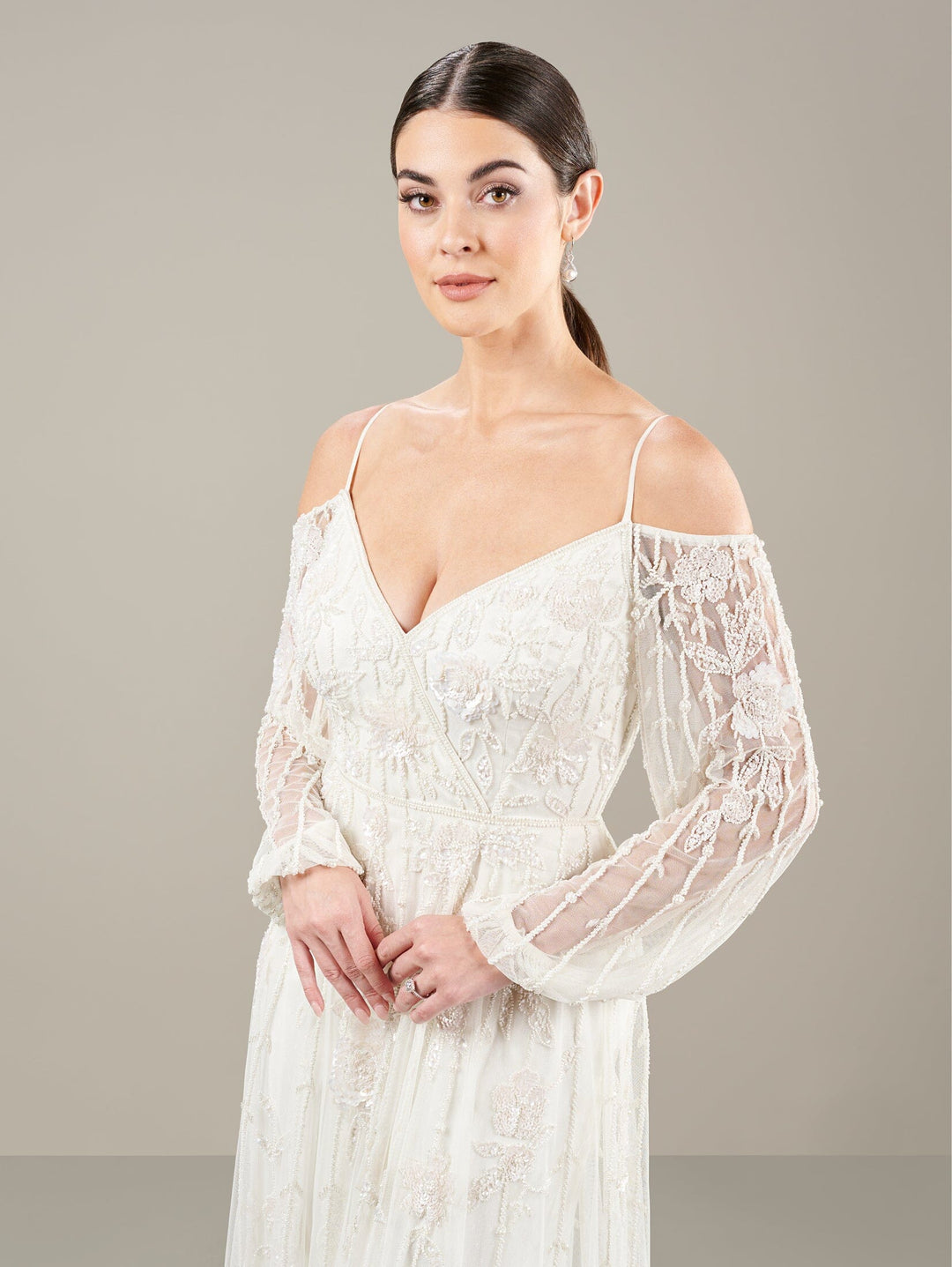 Bishop Sleeve Wedding Dress by Adrianna Papell 40447