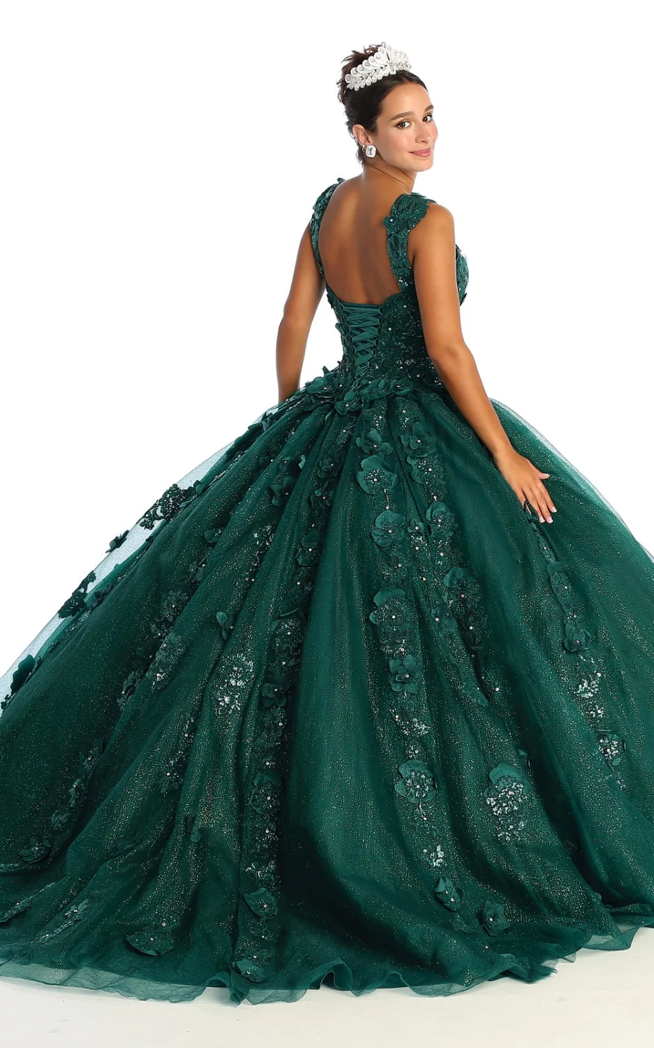 3D Floral Sleeveless Ball Gown by May Queen LK171