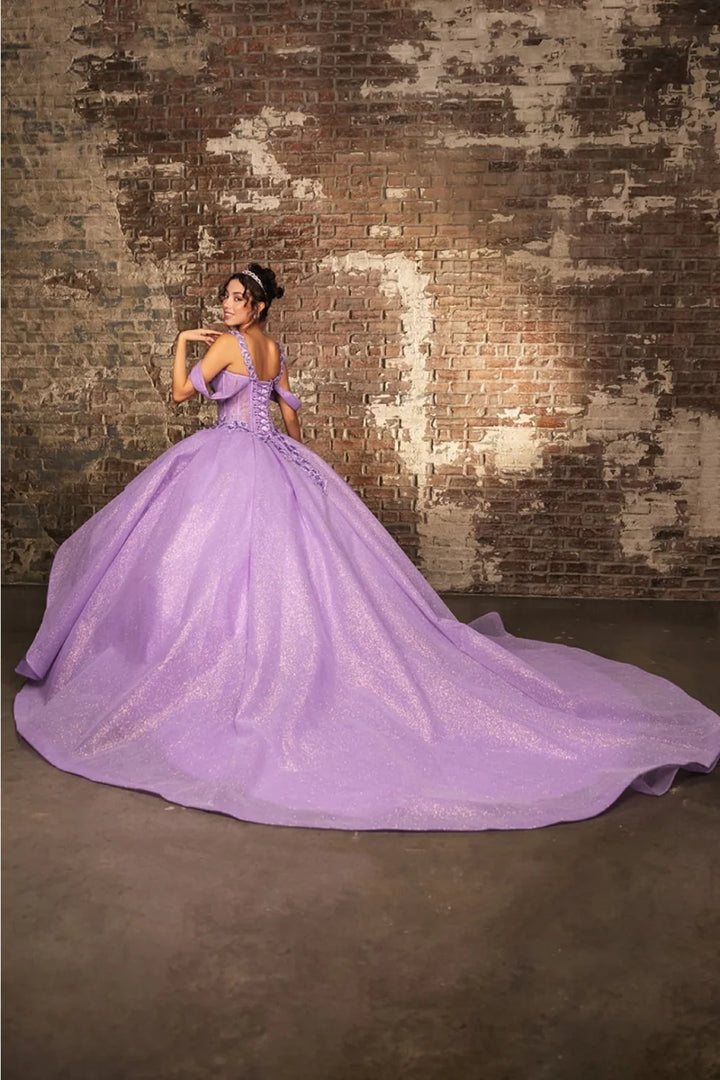 Cold Shoulder Layered Ball Gown by May Queen LK250