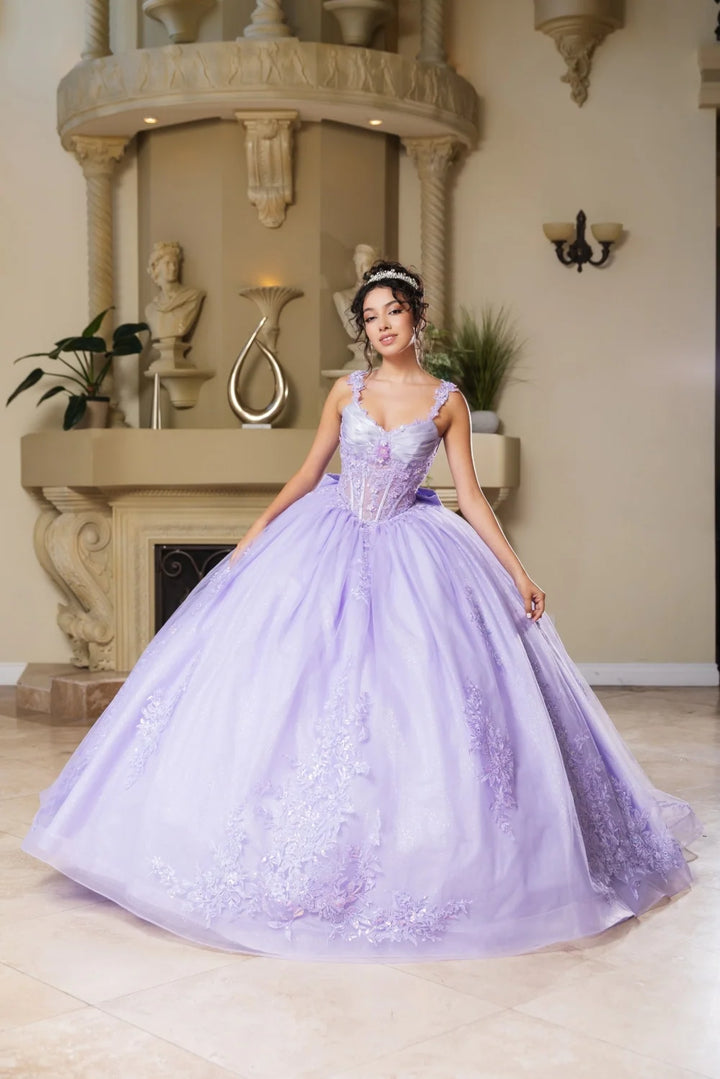 Applique Sleeveless Ball Gown by May Queen LK269