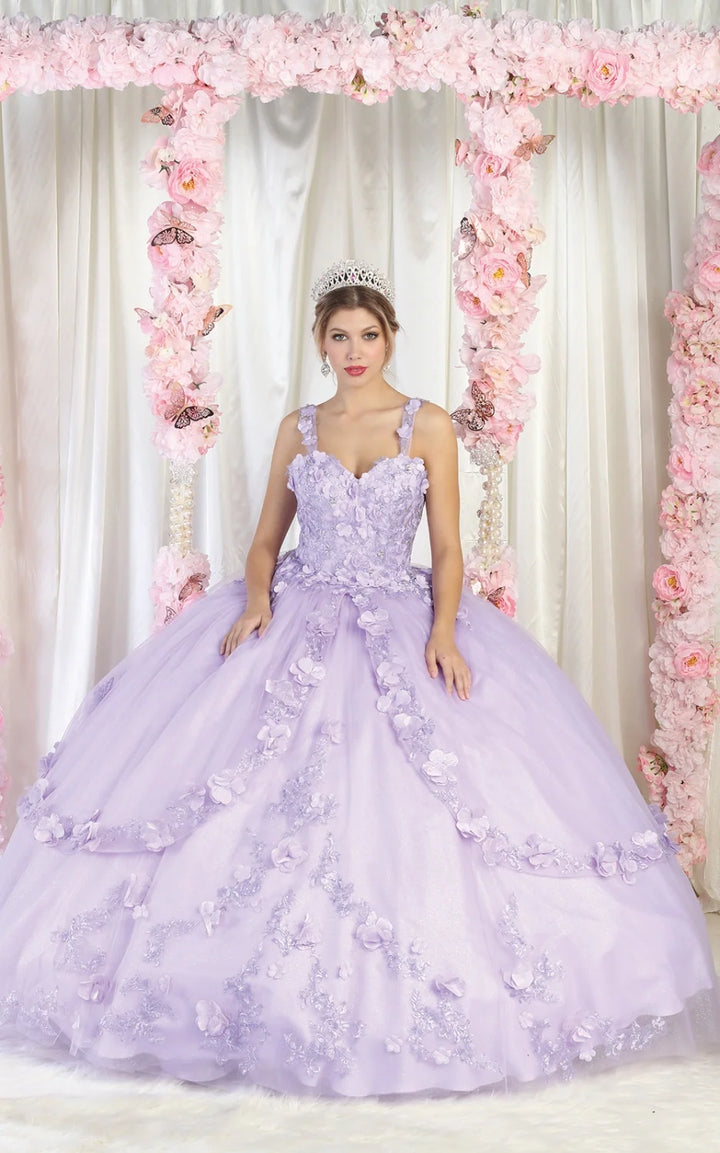 3D Floral Strapless Ball Gown by May Queen LK177