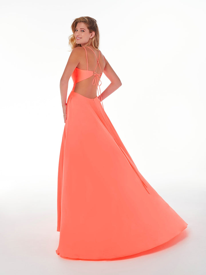 Chiffon Sleeveless Cutout A-line Gown by Studio 17 12863
