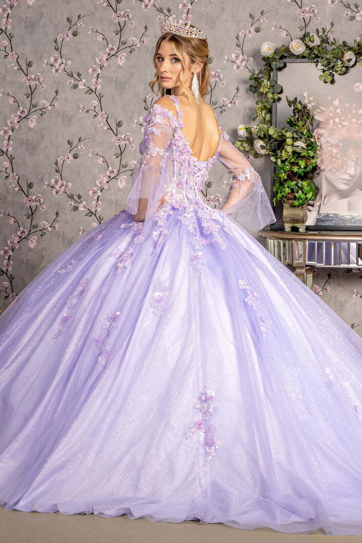Cold Shoulder Bell Sleeve Ball Gown by GLS Gloria GL3484
