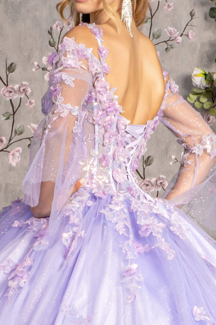 Cold Shoulder Bell Sleeve Ball Gown by GLS Gloria GL3484