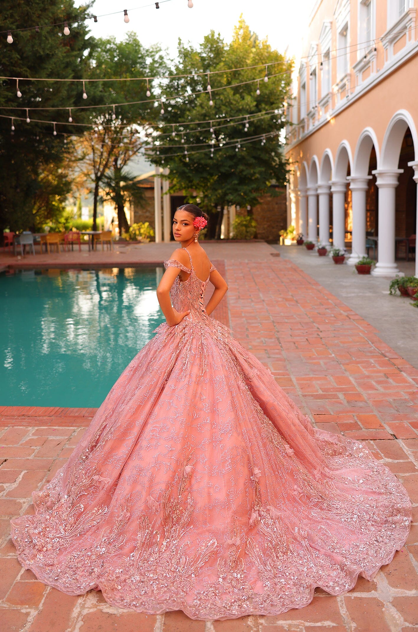 Cold Shoulder Cloak Quinceanera Dress by Amarra 54310 – ABC Fashion
