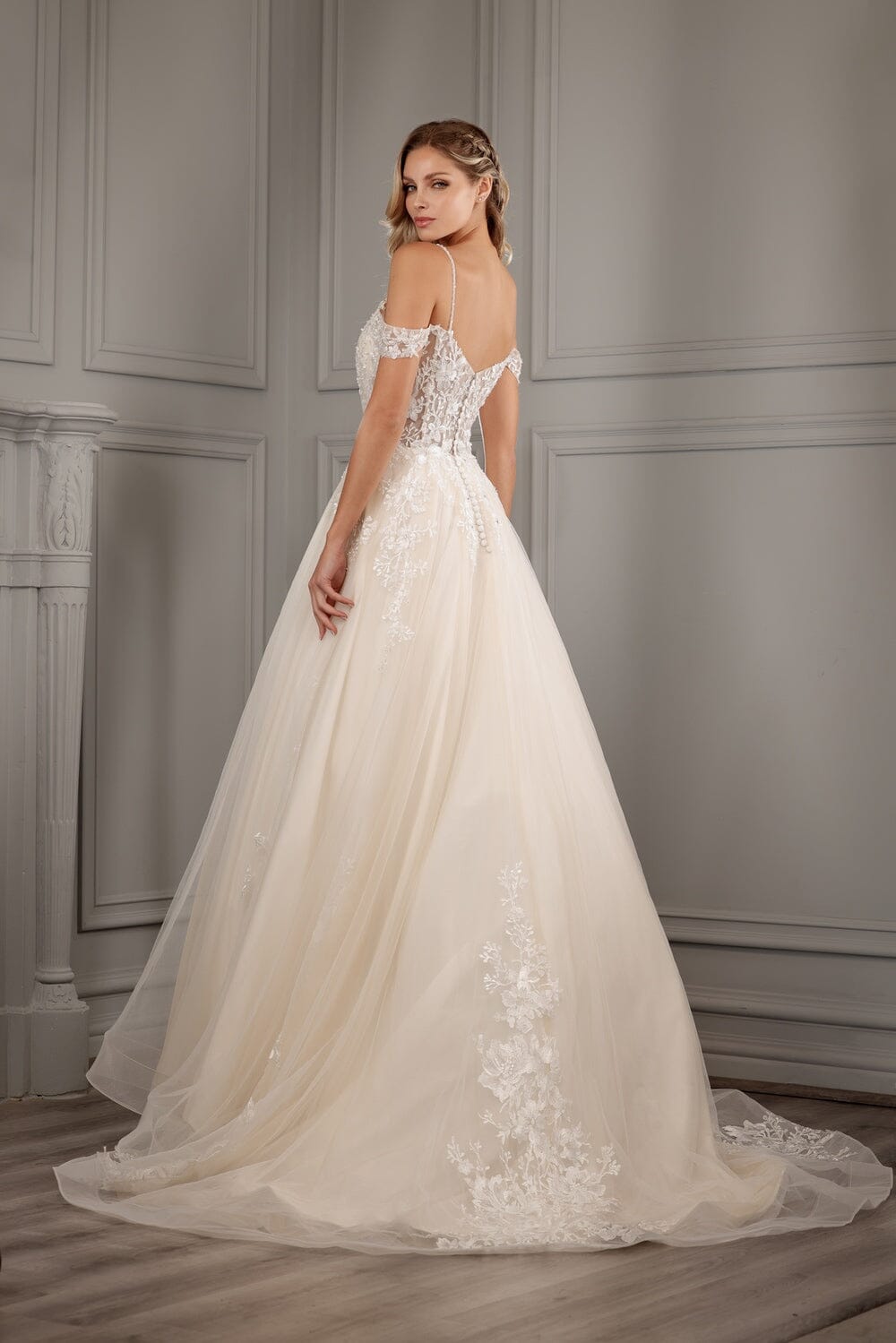 Cold Shoulder Corset Bridal Gown by Abby Lane 97170 - Outlet