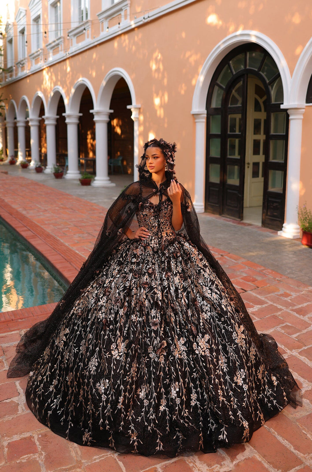 Cold Shoulder Corset Cloak Quinceanera Dress by Amarra 54320 – ABC Fashion Cold Shoulder Corset Cloak Quinceanera Dress by Amarra 54320 – ABC Fashion