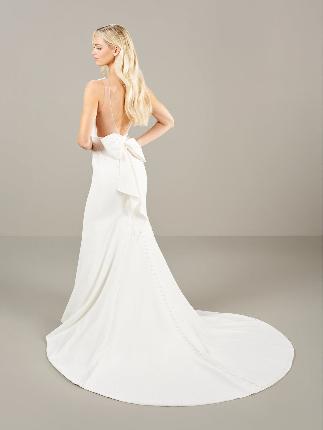 Crepe Fitted Sleeveless Bridal Gown by Adrianna Papell 31273