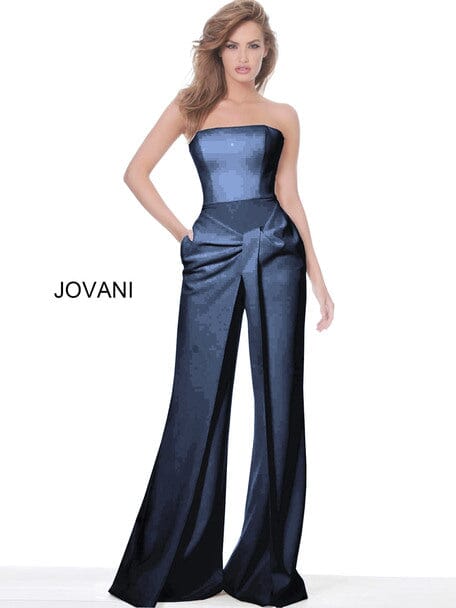 Crepe Strapless Jumpsuit by Jovani 03828