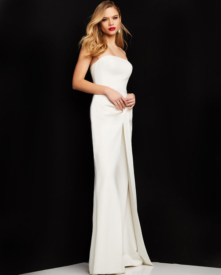 Crepe Strapless Jumpsuit by Jovani 03828