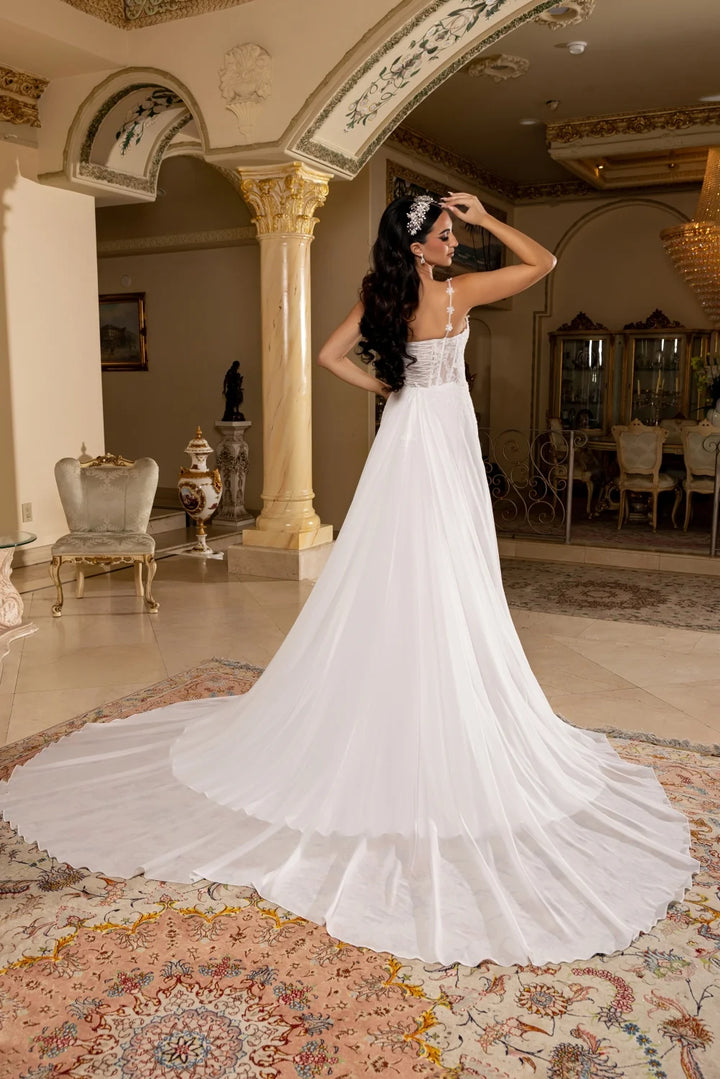 Chiffon Sleeveless Bridal Gown by May Queen RQ8248