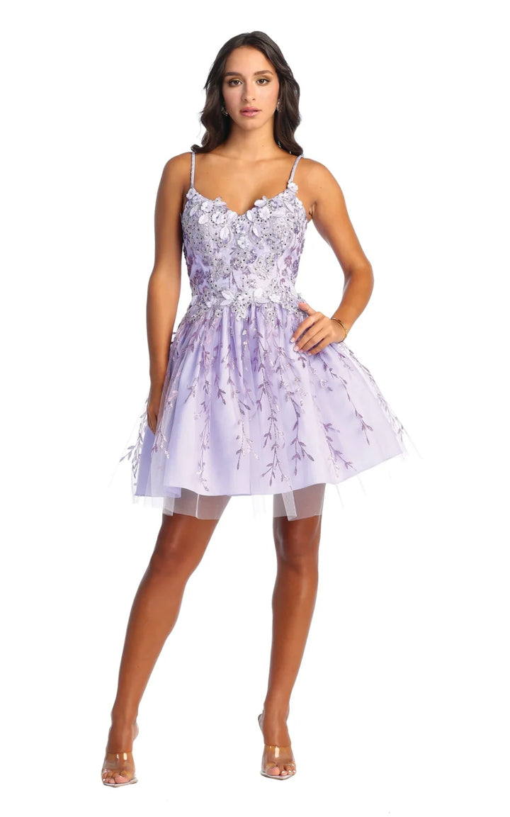 Applique Short Sleeveless Dress by May Queen MQ1891