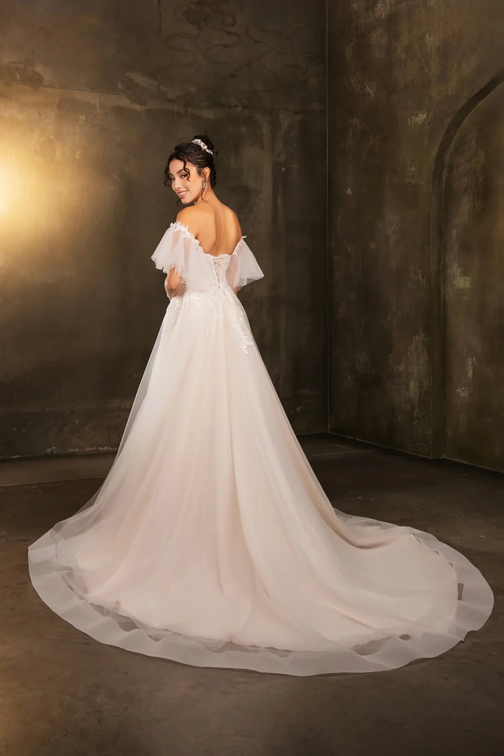 Flutter Sleeve A-line Bridal Gown by May Queen RQ8180