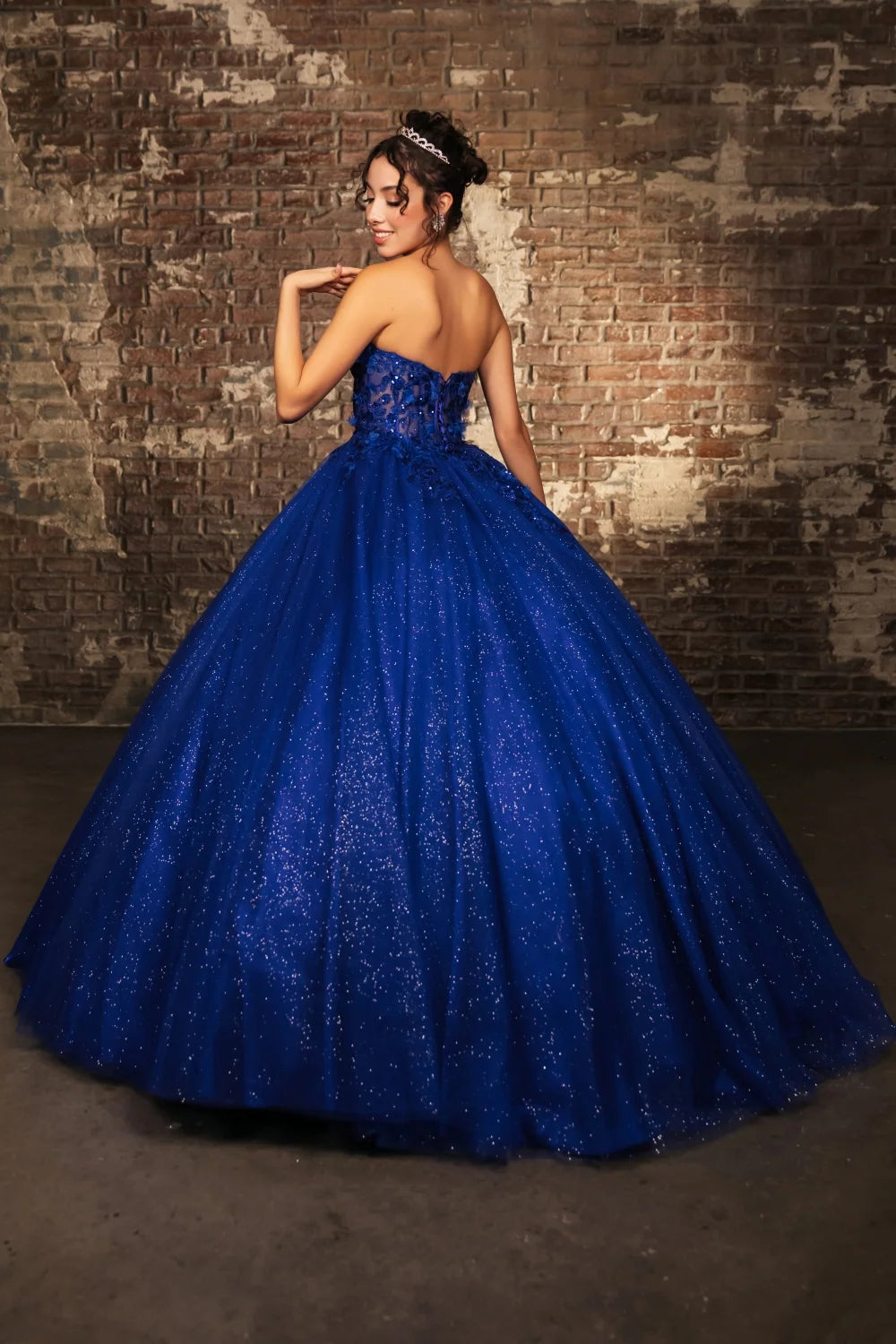 Applique Strapless Ball Gown by May Queen LK243