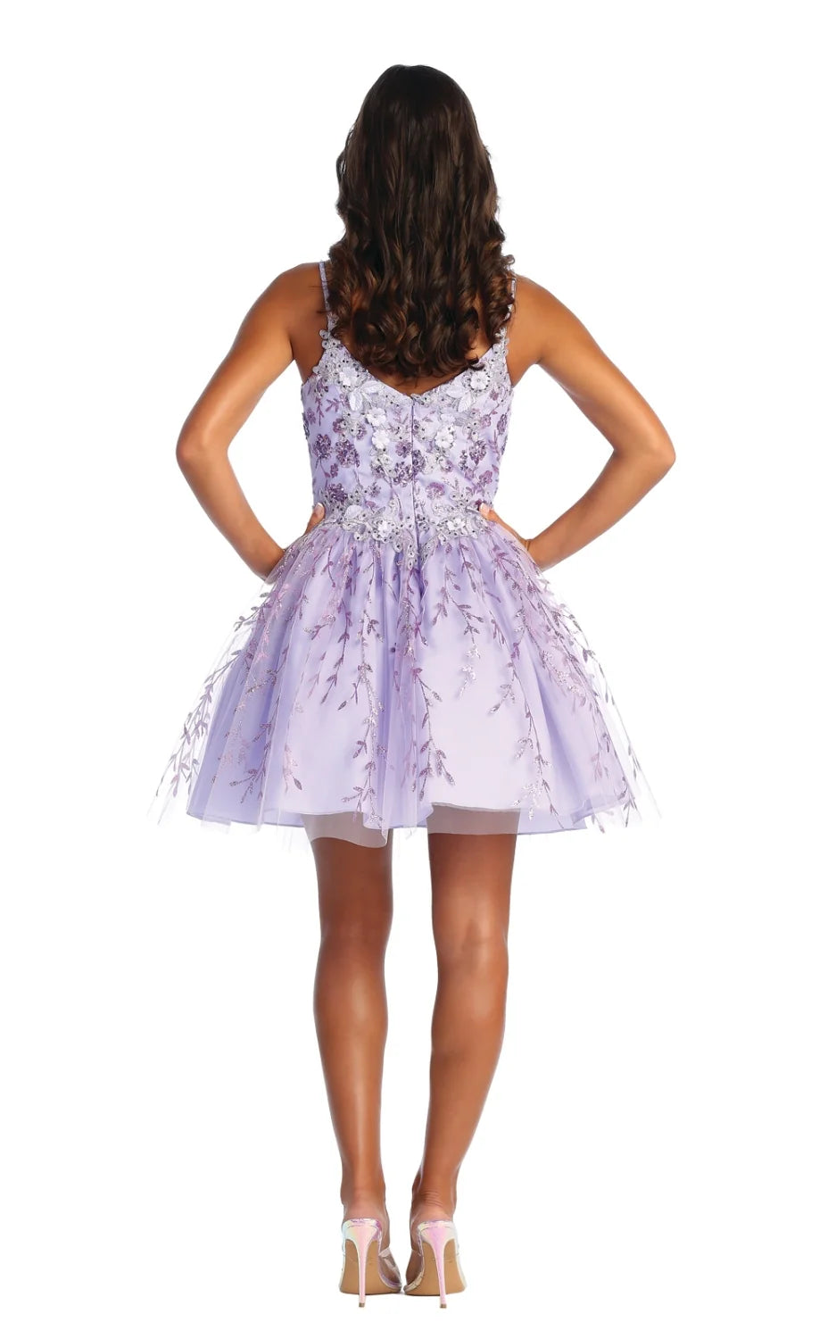 Applique Short Sleeveless Dress by May Queen MQ1891
