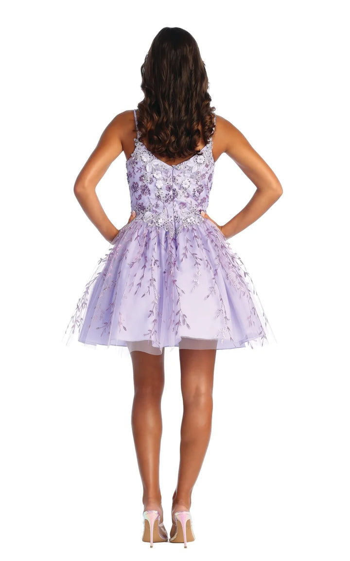 Applique Short Sleeveless Dress by May Queen MQ1891