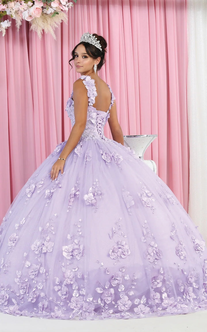 3D Floral Sleeveless Ball Gown by May Queen LK157