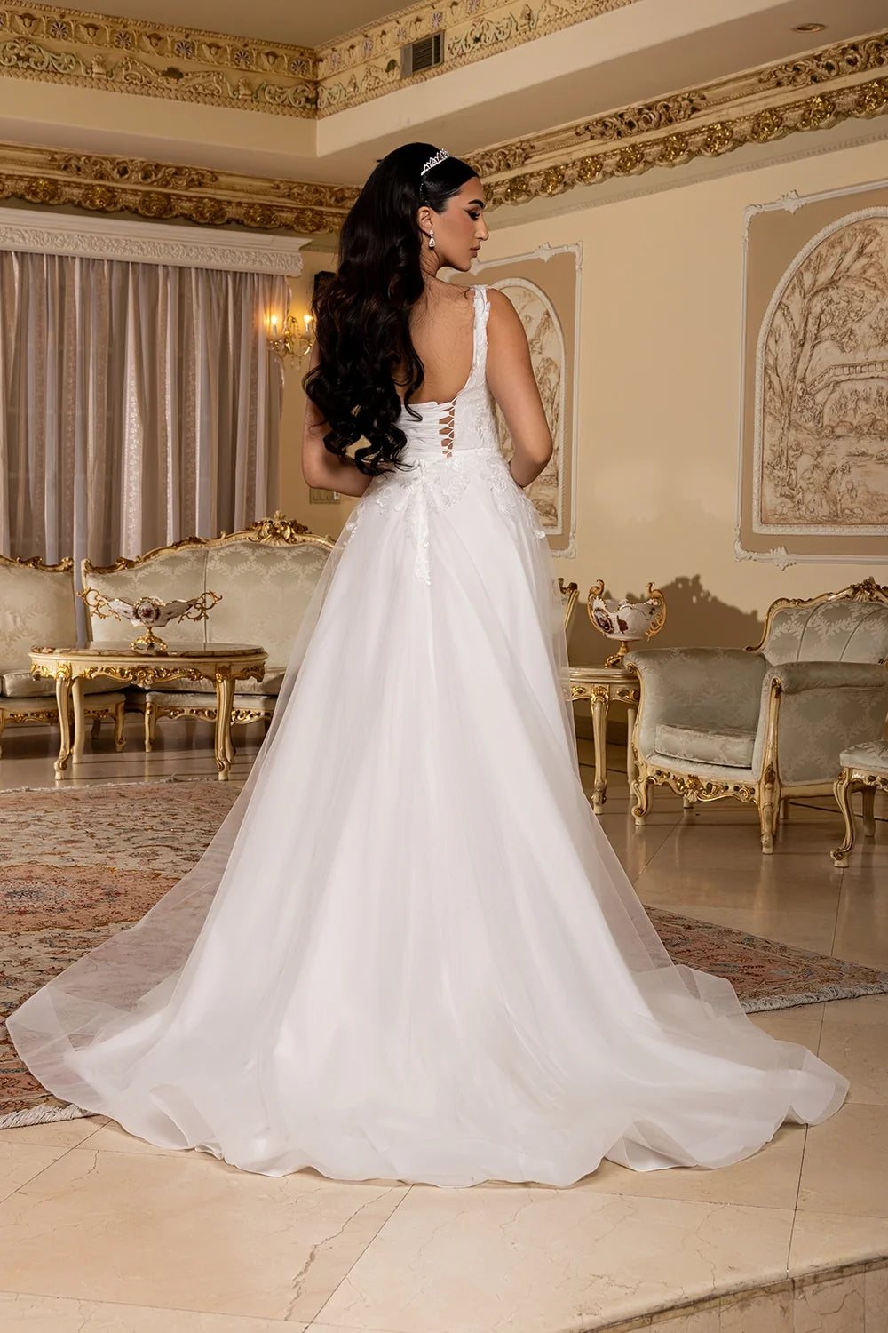 Applique Sleeveless Bridal Gown by May Queen RQ8249