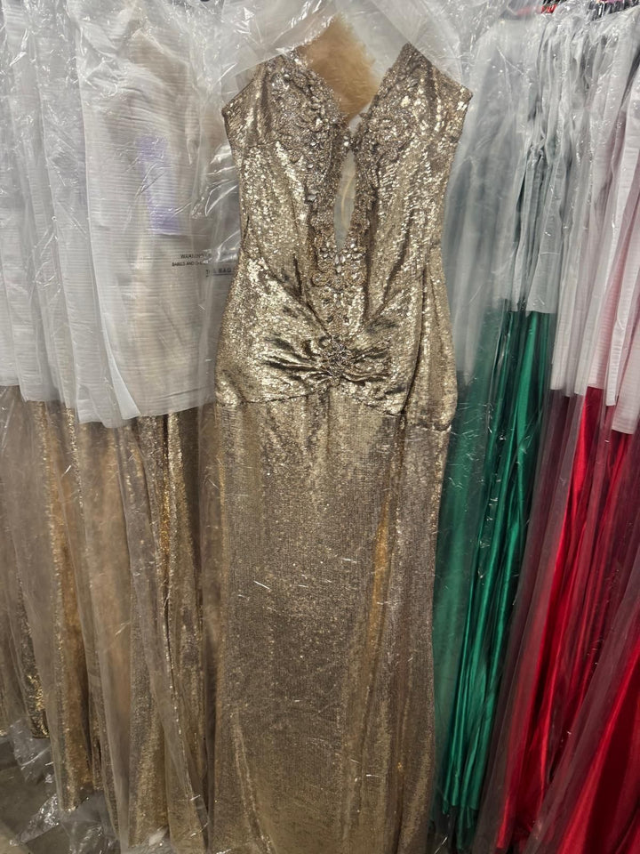 Sequin Strapless Mermaid Dress by Ladivine J894