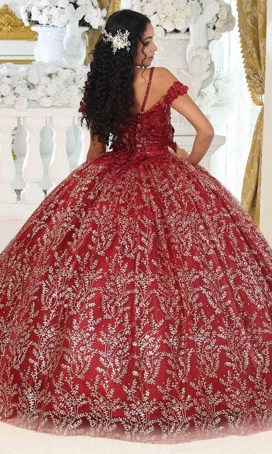 Cold Shoulder Cape Ball Gown by May Queen LK204