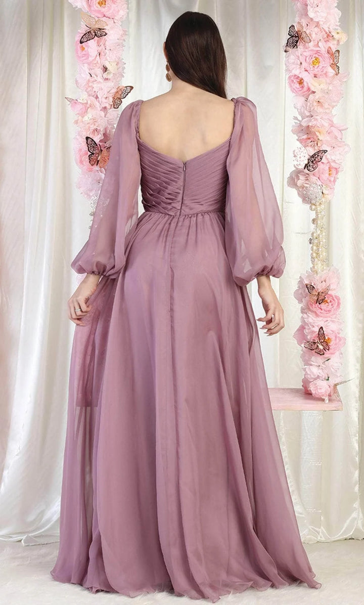 Long Puff Sleeve A-line Gown by May Queen MQ1990