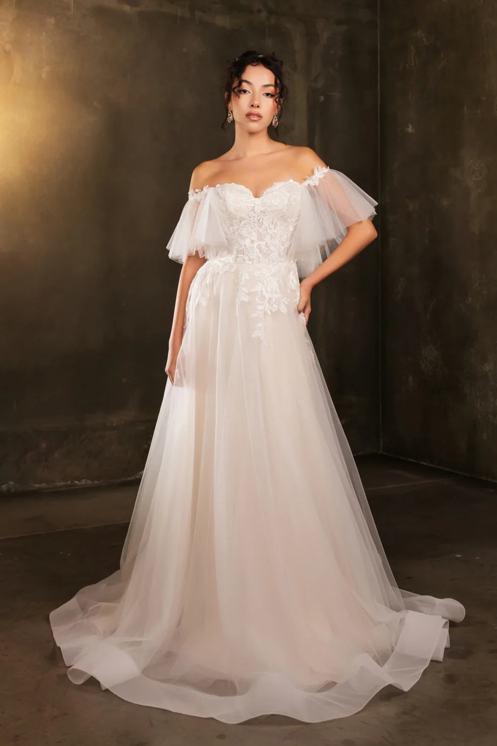 Flutter Sleeve A-line Bridal Gown by May Queen RQ8180