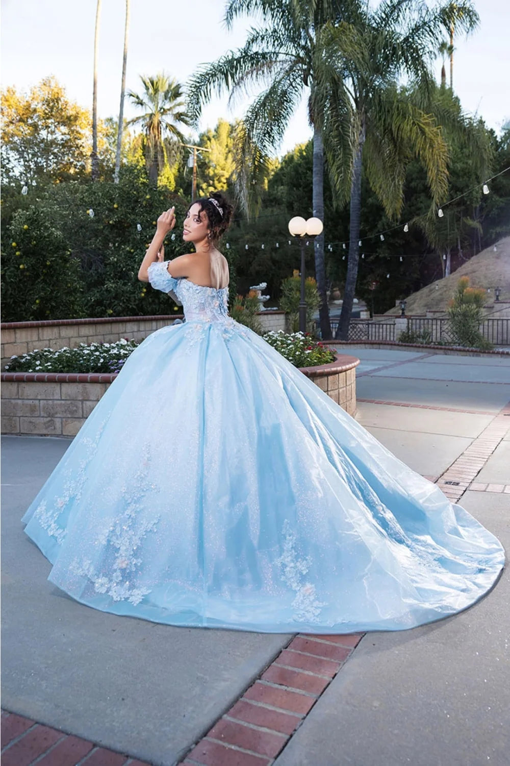 Applique Strapless Ball Gown by May Queen LK245