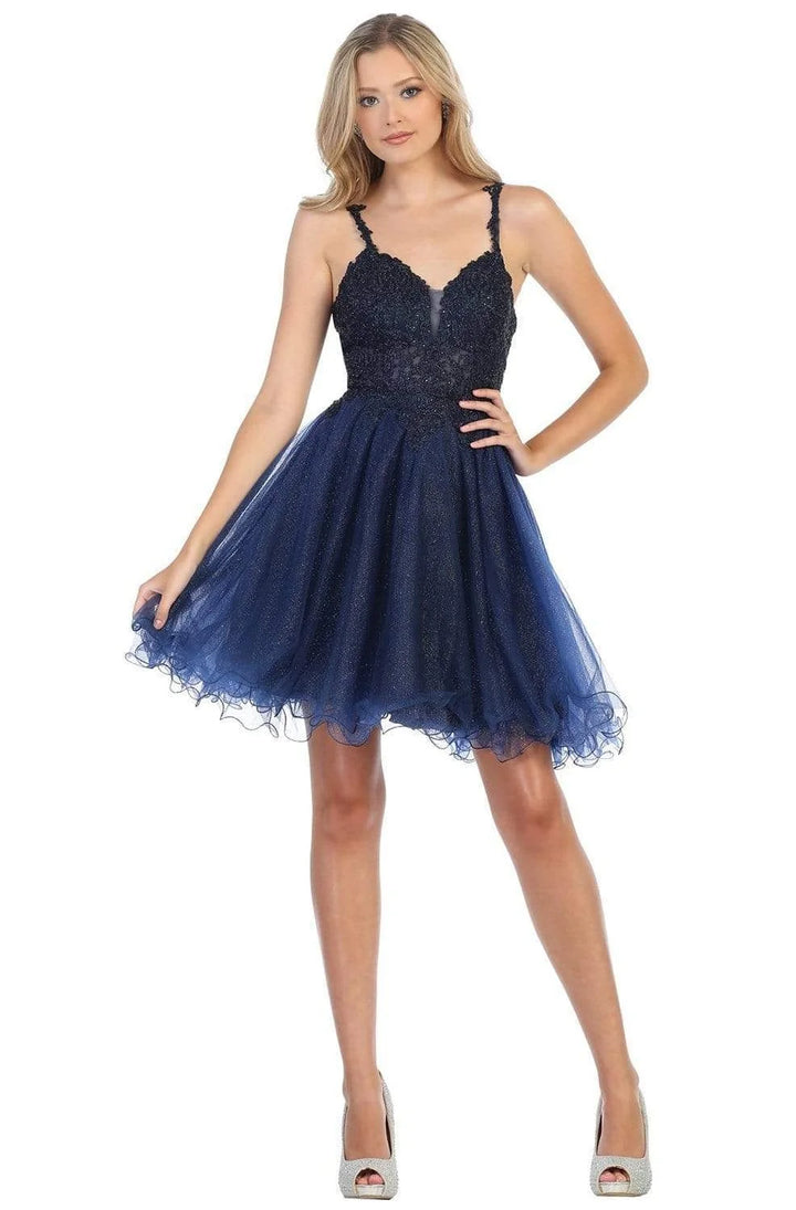 Short Sleeveless Ruffled Dress by May Queen MQ1693