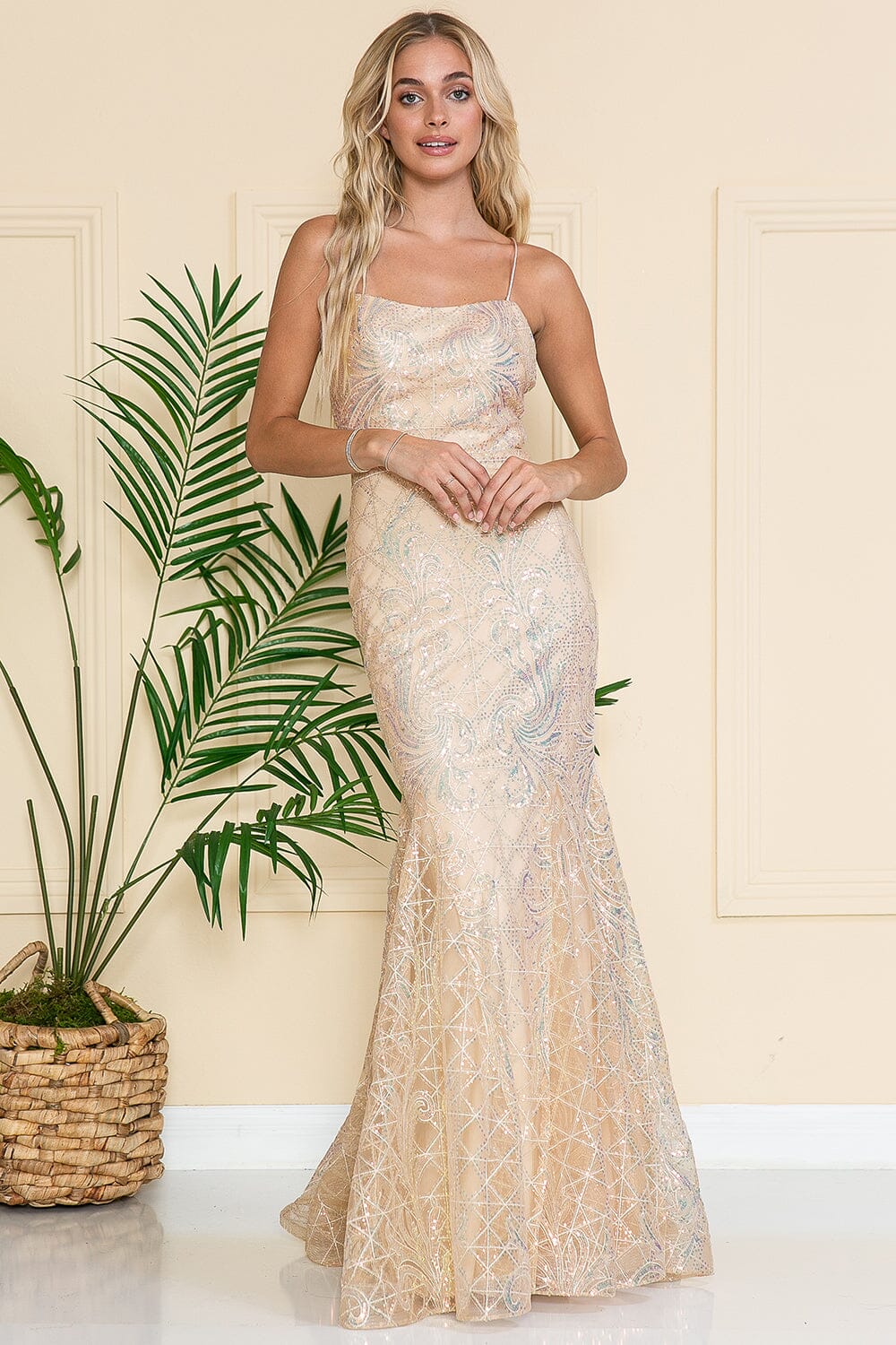 Embellished Sleeveless Mermaid Dress by Amelia Couture 6116